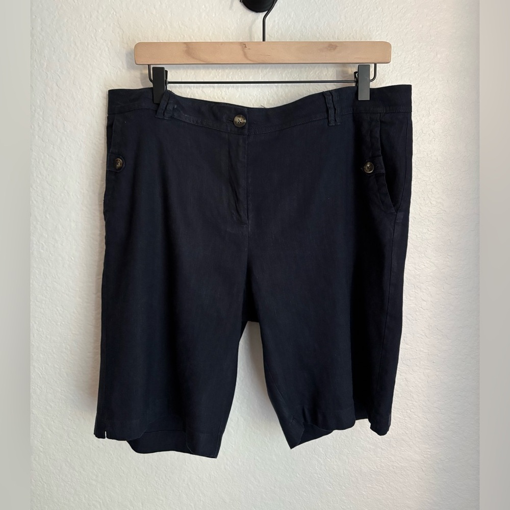 J.Jill 9.5” Navy Linen Stretch Shorts